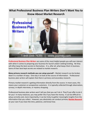 What Professional Business Plan Writers Don’t Want You to Know About Market Research