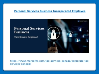 Personal Services Business Incorporated Employee