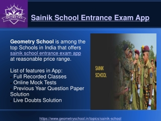 Sainik School Entrance Exam App