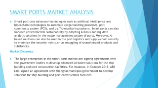 SMART PORTS MARKET ANALYSIS