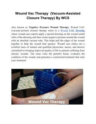 Wound VAC Dressing WCS