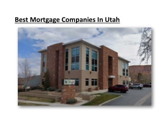 Best Mortgage Companies In Utah