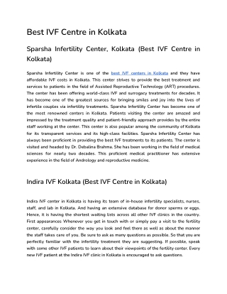 Best IVF Centre in Kolkata | Top Infertility Specialists in Kolkata - Vinsfertility Pvt. Ltd.