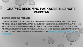 Graphic Designing Services Packages in Lahore, Pakistan