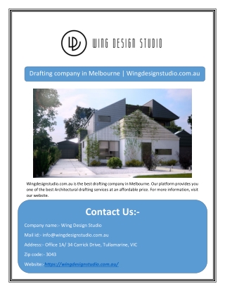 Drafting company in Melbourne | Wingdesignstudio.com.au