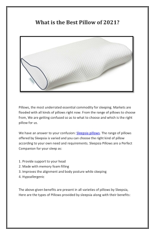 What is the Best Pillow of 2021?