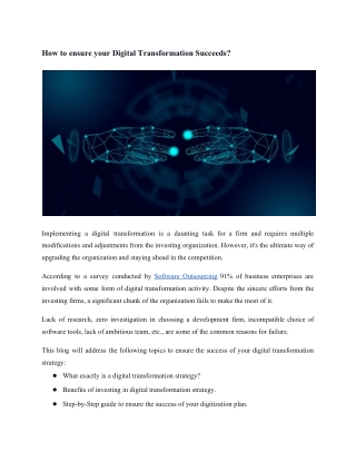 How to make sure your Digital Transformation Succeeds?