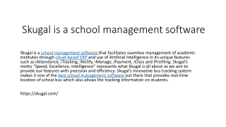 Skugal is a school management software