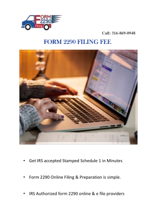 IRS Form 2290 | Tax Form 2290 E File | Form 2290 Filing | 2290 Form