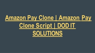 Amazon Pay Clone | Amazon Pay Clone Script | DOD IT SOLUTIONS