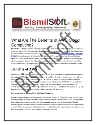 What Are The Benefits of AWS Cloud Computing?
