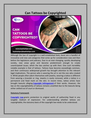 Can Tattoos be Copyrighted?