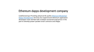 Ethereum dapps development company