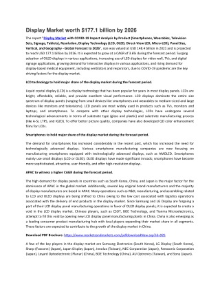 Display Market with COVID-19 Impact Analysis