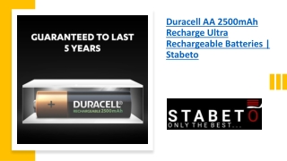 Duracell AA 2500mAh Recharge Ultra Rechargeable Batteries | Stabeto