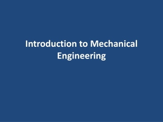 Introduction to Mechanical Engineering – MITAOE