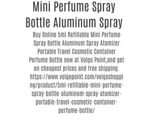 Mini Perfume Spray Bottle Aluminum Spray