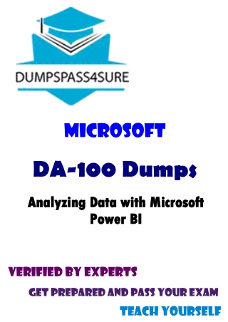 DA-100 Dumps - Now Available in PDF Format | Dumpspass4sure.com