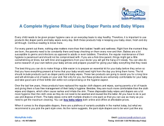 A Complete Hygiene Ritual Using Diaper Pants and Baby Wipes