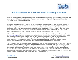 Soft Baby Wipes for A Gentle Care of Your Baby’s Bottoms