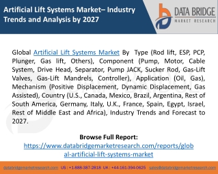 Artificial Lift Systems Market Growth, Analysis, Size and Forecast 2027