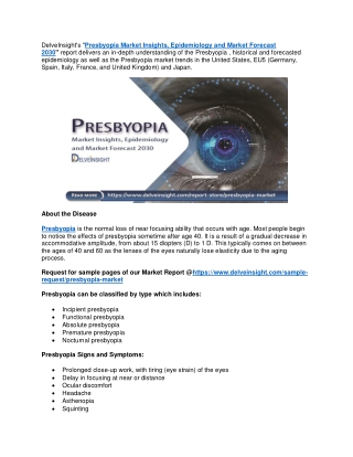 Presbyopia Market Size, Share, Competitive Analysis, Market Research and Forecast Report 2030