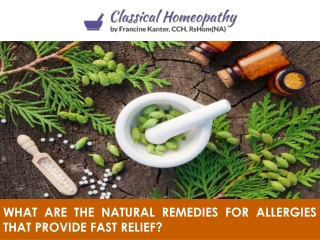 What Are the Natural Remedies for Allergies that Provide Fast Relief?