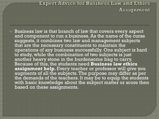 Expert Advice for Business Law and Ethics Assignment