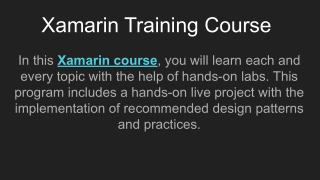 Join the best Xamarin training Course | Dot Net Tricks