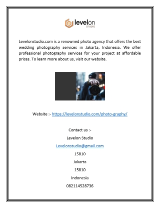 Photo Agency in Jakarta | Levelonstudio.com