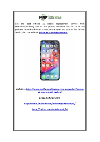 Iphone XS Screen Replacement | Mobilerepairfactory.com.au