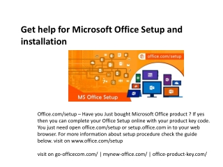 Office.com/setup – Enter Office Product Key – Install Office