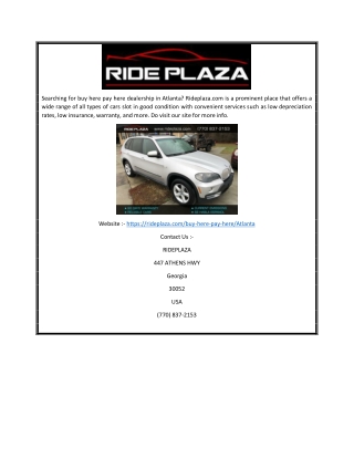 Cheap Cars for Sale Atlanta | Rideplaza.com