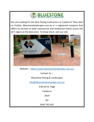 Professional Paving Contractors Canberra | Bluestone Landscapes