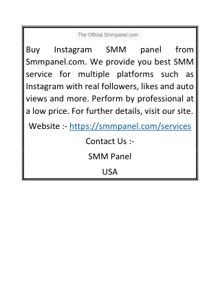 Buy Instagram Followers | Smmpanel.com