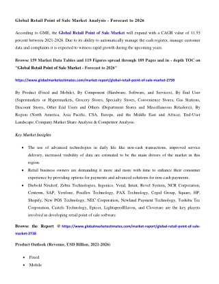 COVID-19 Impact on Global Retail Point of Sale Market