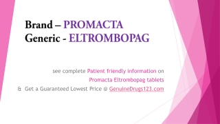 Eltrombopag Promacta Tablet Cost, Dosage, Uses, Side effects