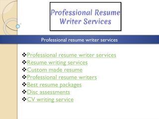 Resume writing services