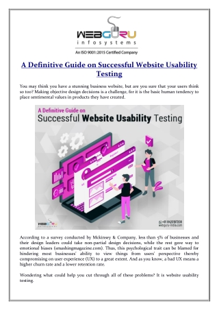 A Definitive Guide on Successful Website Usability Testing