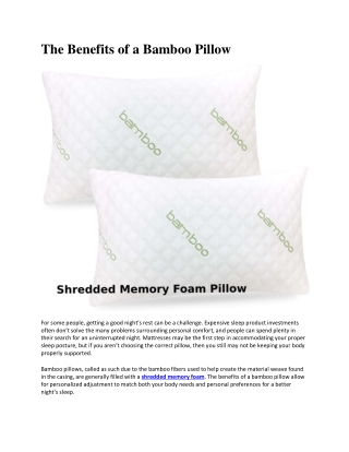 Bamboo Memory Foam Pillow