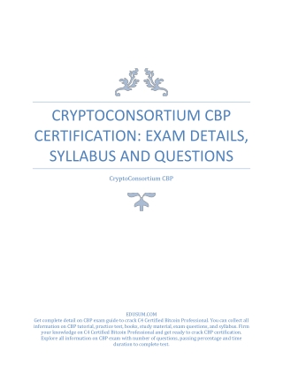 CryptoConsortium CBP Certification: Exam Details, Syllabus and Questions