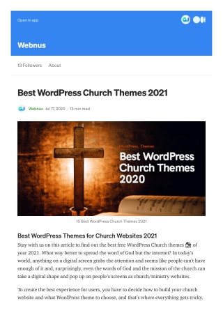 Best WordPress Church Themes 2021