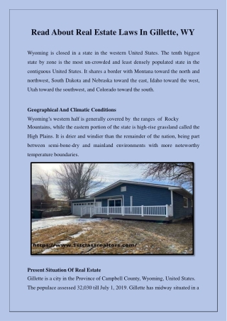 Read About Real Estate Laws In Gillette, WY