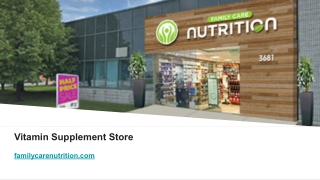 Vitamin Supplement Store Canada