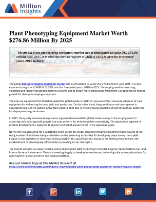 Plant Phenotyping Equipment Market Worth $276.86 Million By 2025