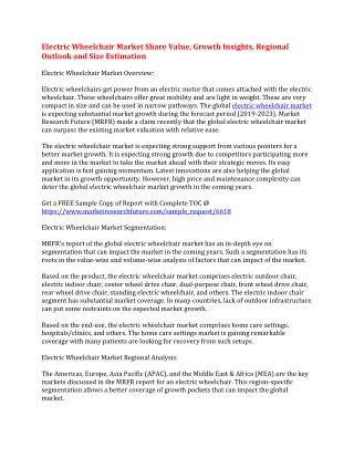 Electric Wheelchair Market Share Value, Growth Insights, Regional Outlook and Size Estimation