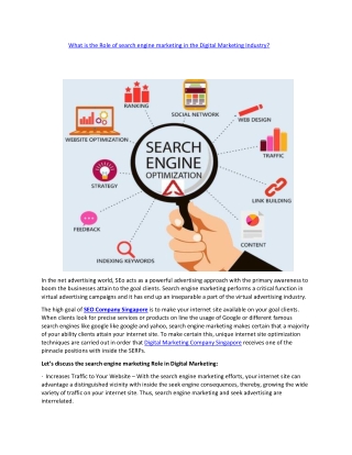 Role of search engine marketing in the digital marketing industry