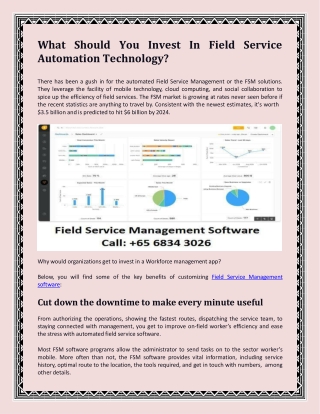 What Should You Invest In Field Service Management Technology.