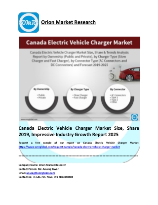 Canada Electric Vehicle Charger Market 2019-2025 Trends, Research Report, Growth Trends, Opportunities, Forecast to 2025