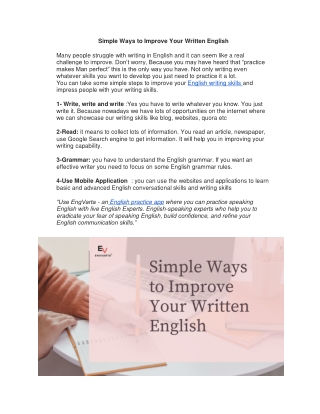 Simple Ways to Improve Your Written English